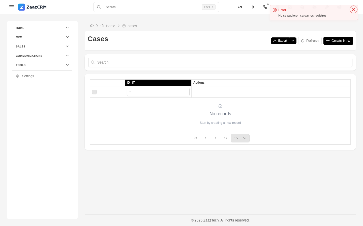 Screenshot: case creation form with priority and category