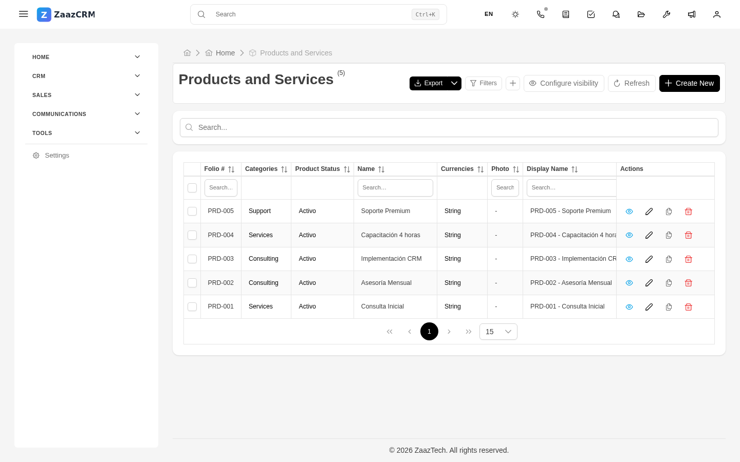 Screenshot: adding a line item with product autocomplete in a quote