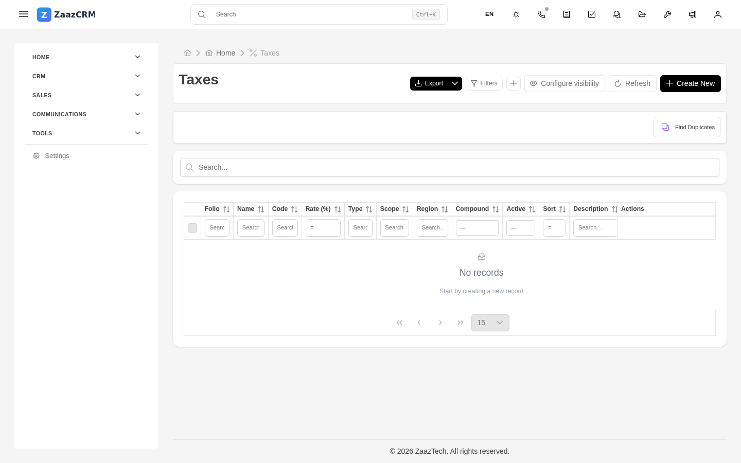 Screenshot: quote footer with subtotal, list of applied taxes, and total