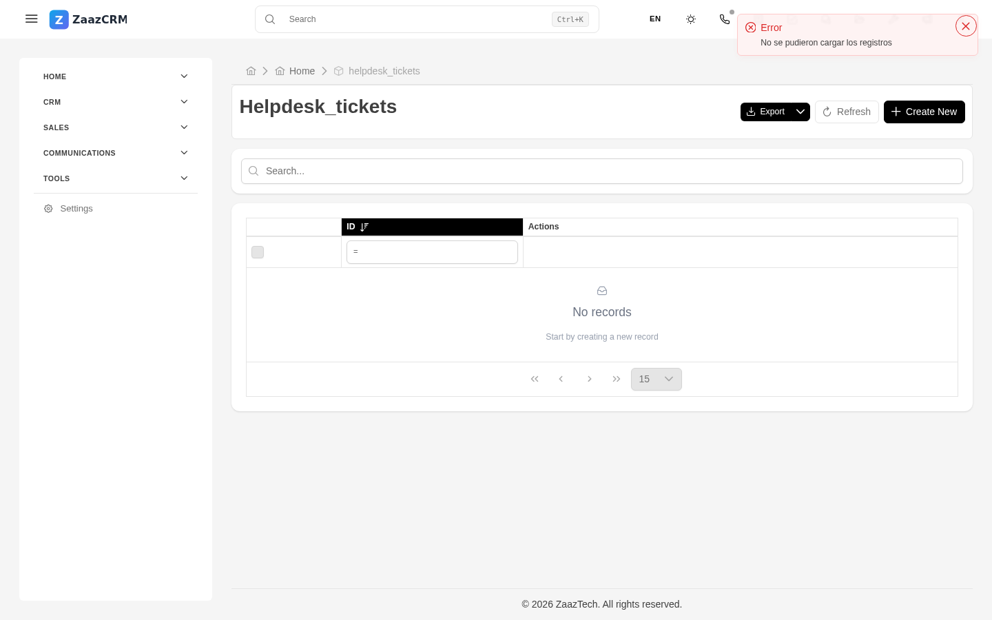 Screenshot: helpdesk ticket creation form