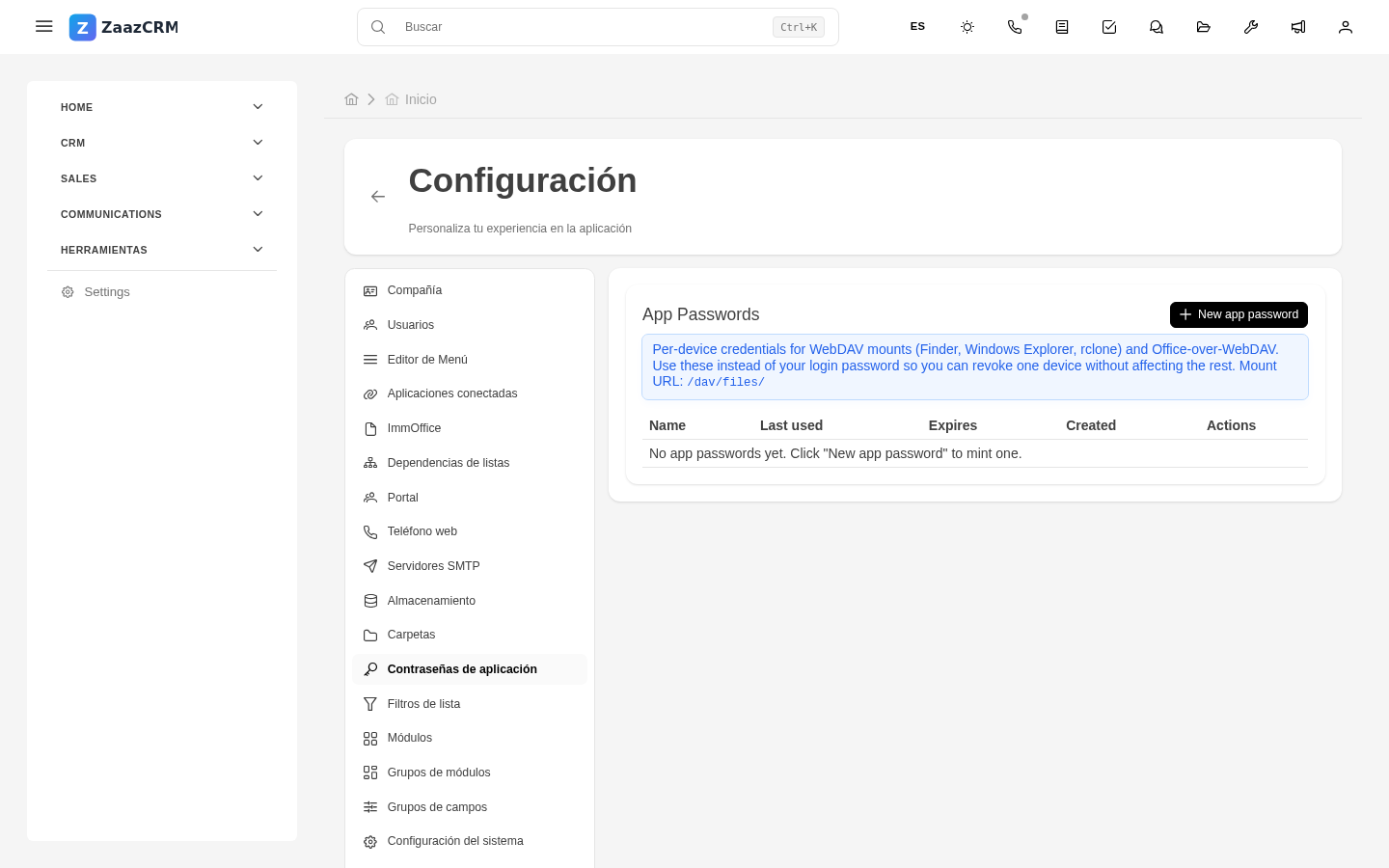 Screenshot: pantalla de creación con el token recién generado